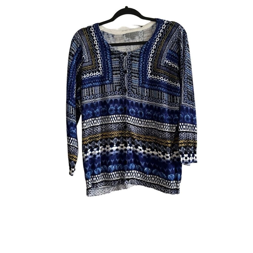 Joseph A. Top Women's Size XL Button Up Sweater Lightweight Long Sleeve Blue
PL